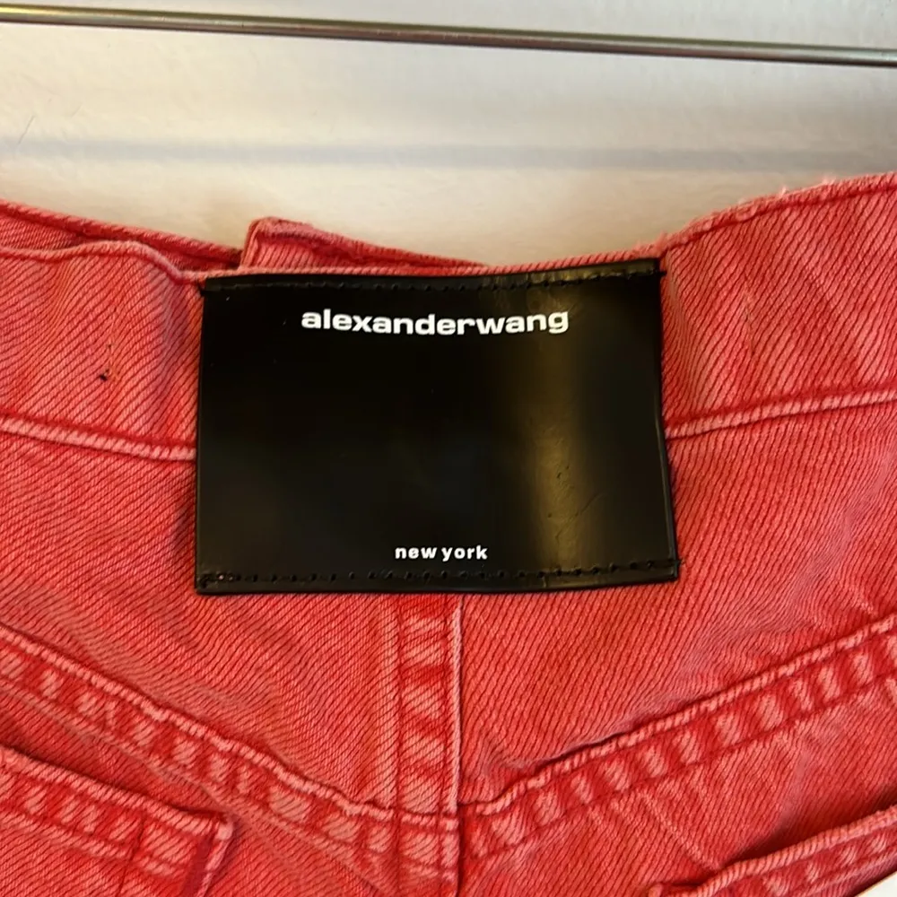 Alexander Wang Bite Red Denim High Rise Shorts - Image 7