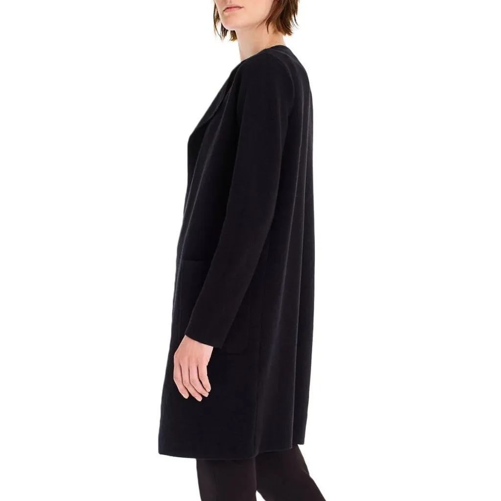 NWT J.Crew Juliette in Black Open-Front Knit Collarless Sweater Blazer L - Image 7