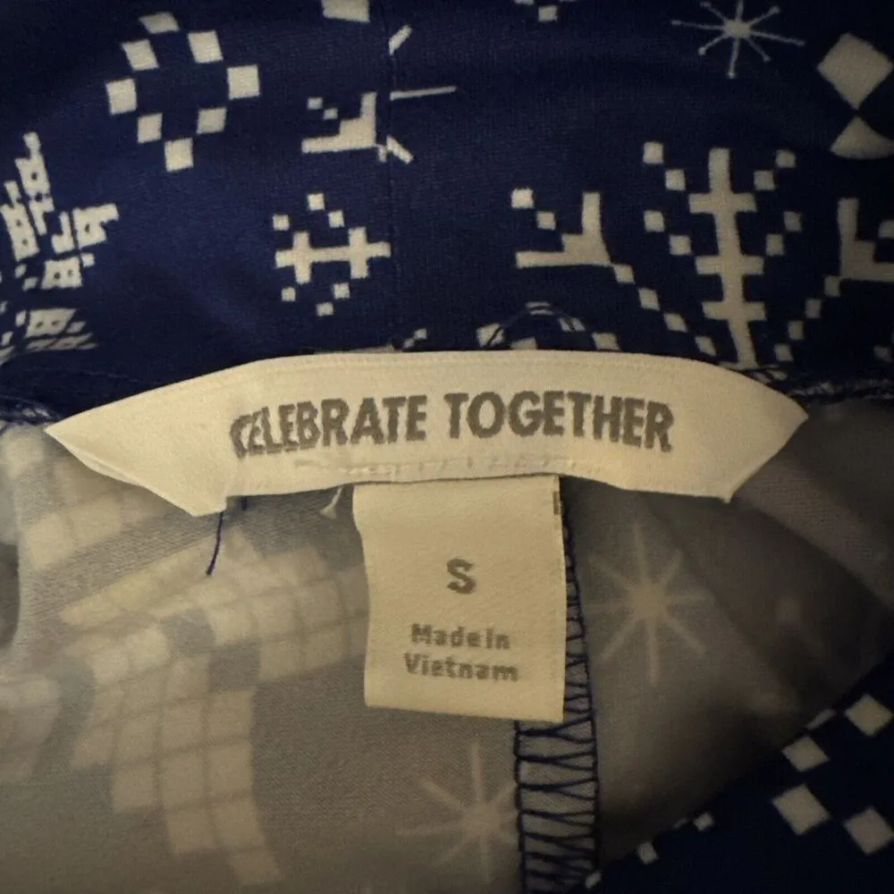 Celebrate Together Christmas Snowflake Stretch Women's S Shift Dress New B1 Blue - Image 5