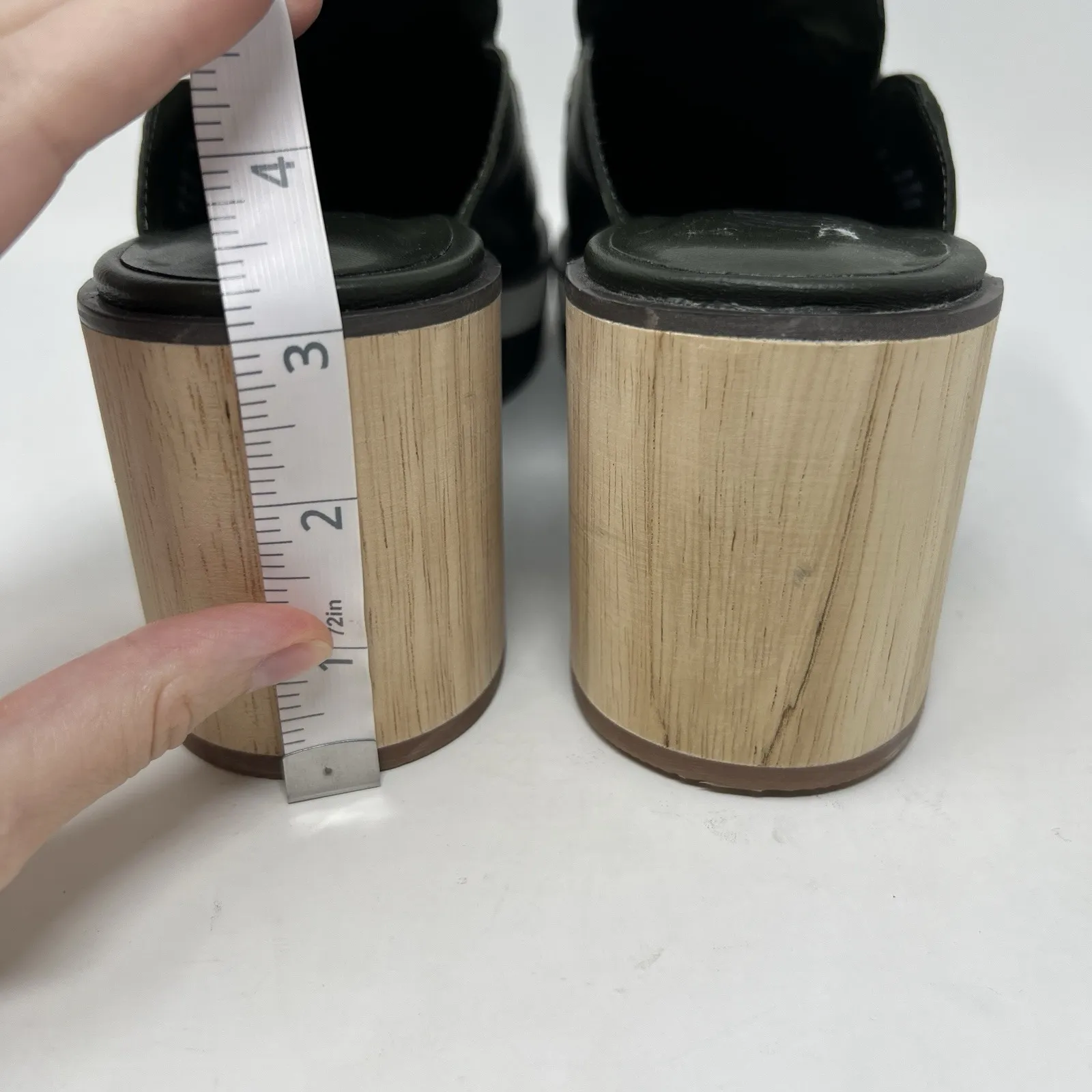 Matisse‎ Kristy Green Leather Platform Mules Block Heels Slip On Women's Size 9M - Image 11