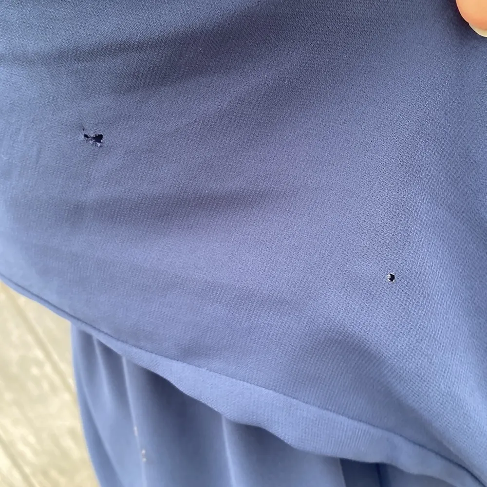 BCBGeneration BCBG Generation Navy Sheer Long Sleeves Cinched Waist Romper Size XXS - Image 8