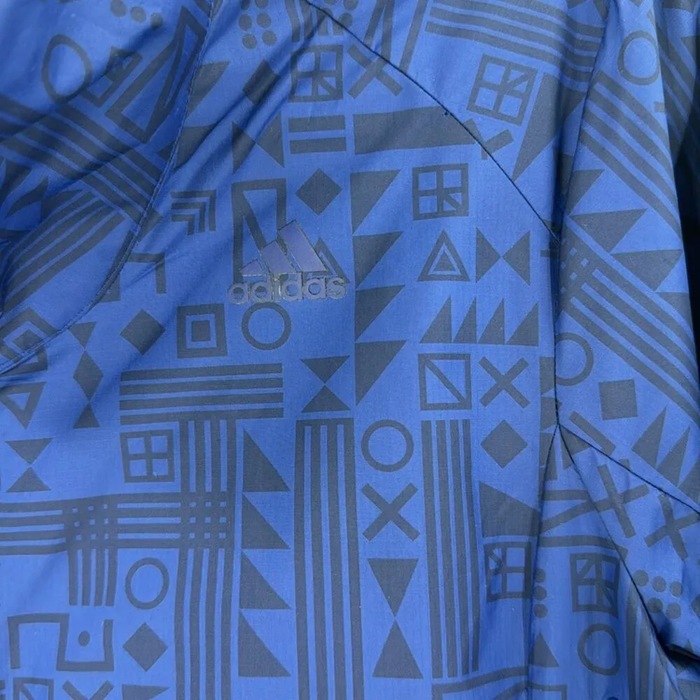 adidas Tokyo Print Running Jacket blue black longline adjustable size S - Image 6