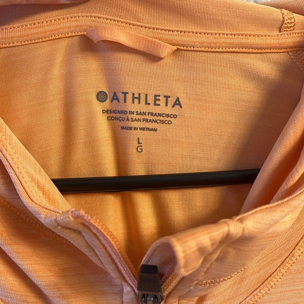 Athleta Women's Pacifica Illume UPF Relaxed Full Zip Sz L in Coral/Light Orange - Image 2