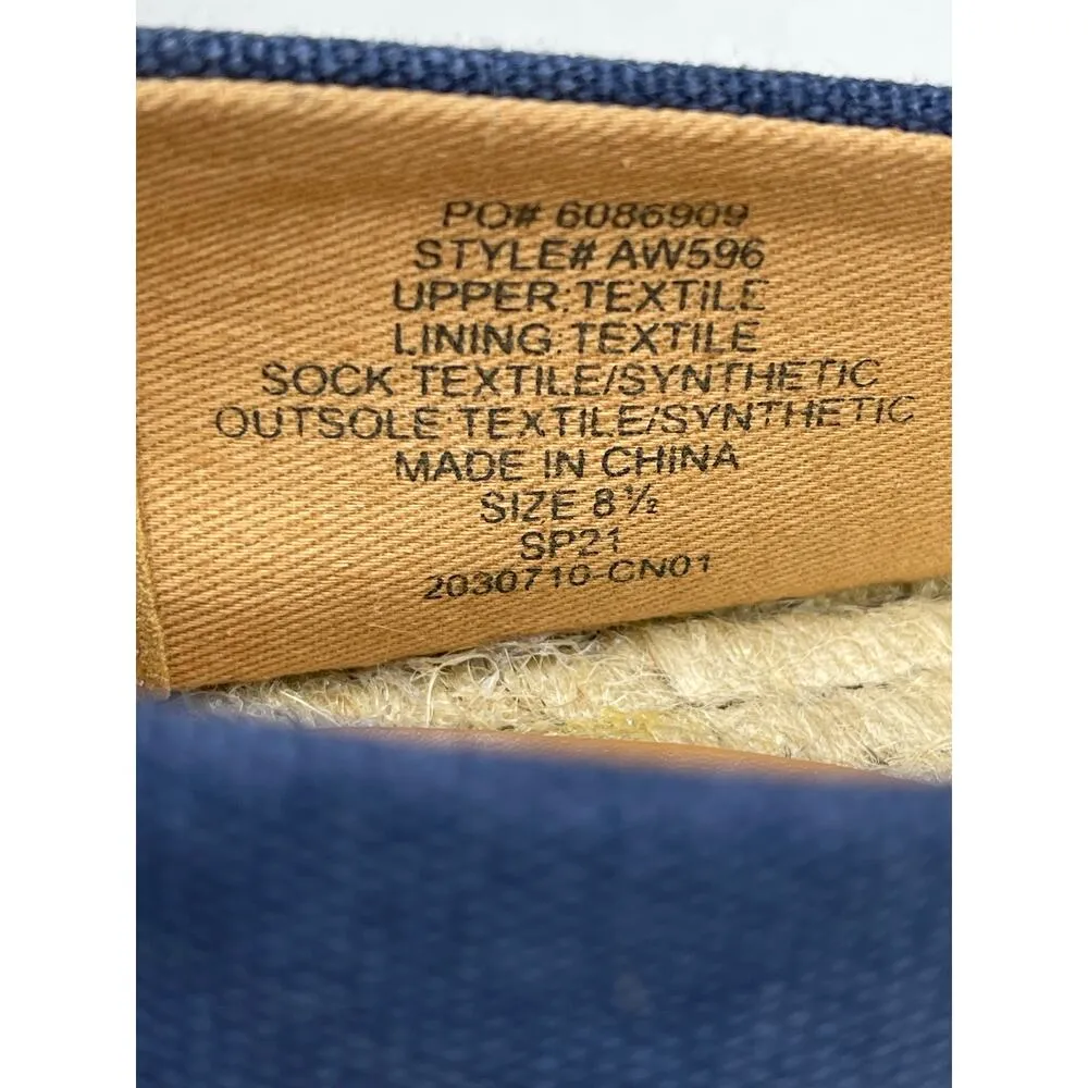 J. Crew Color block Canvas Cap Toe Slip-On Espadrilles Size 8.5 New Navy/Pink - Image 5