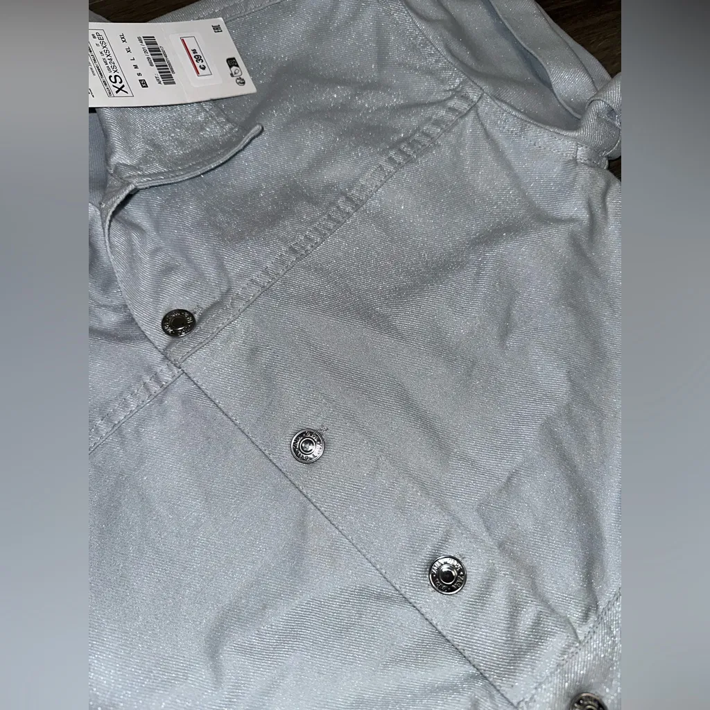 Zara denim shimmer jumpsuit XS - Image 4