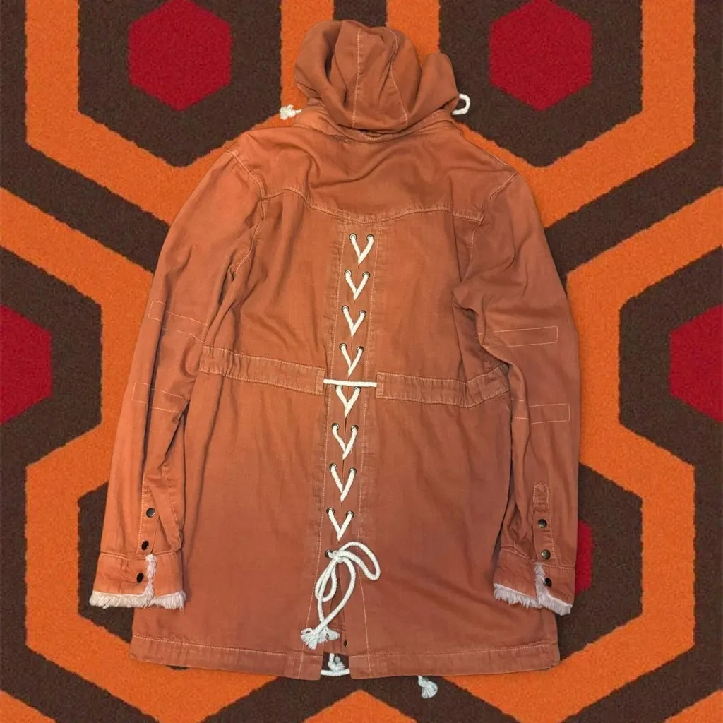 NWT Somedays Lovin Open Road Brick Lace-Up Lightweight Utility Jacket — SMALL - Image 5