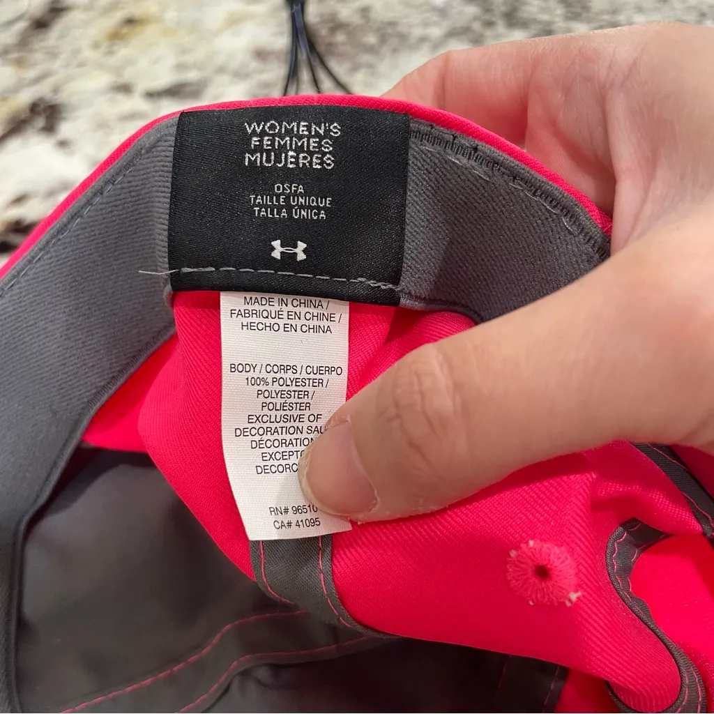 Under Armour Adjustable Baseball Cap Pink Camo Logo Women’s One Size - Image 9