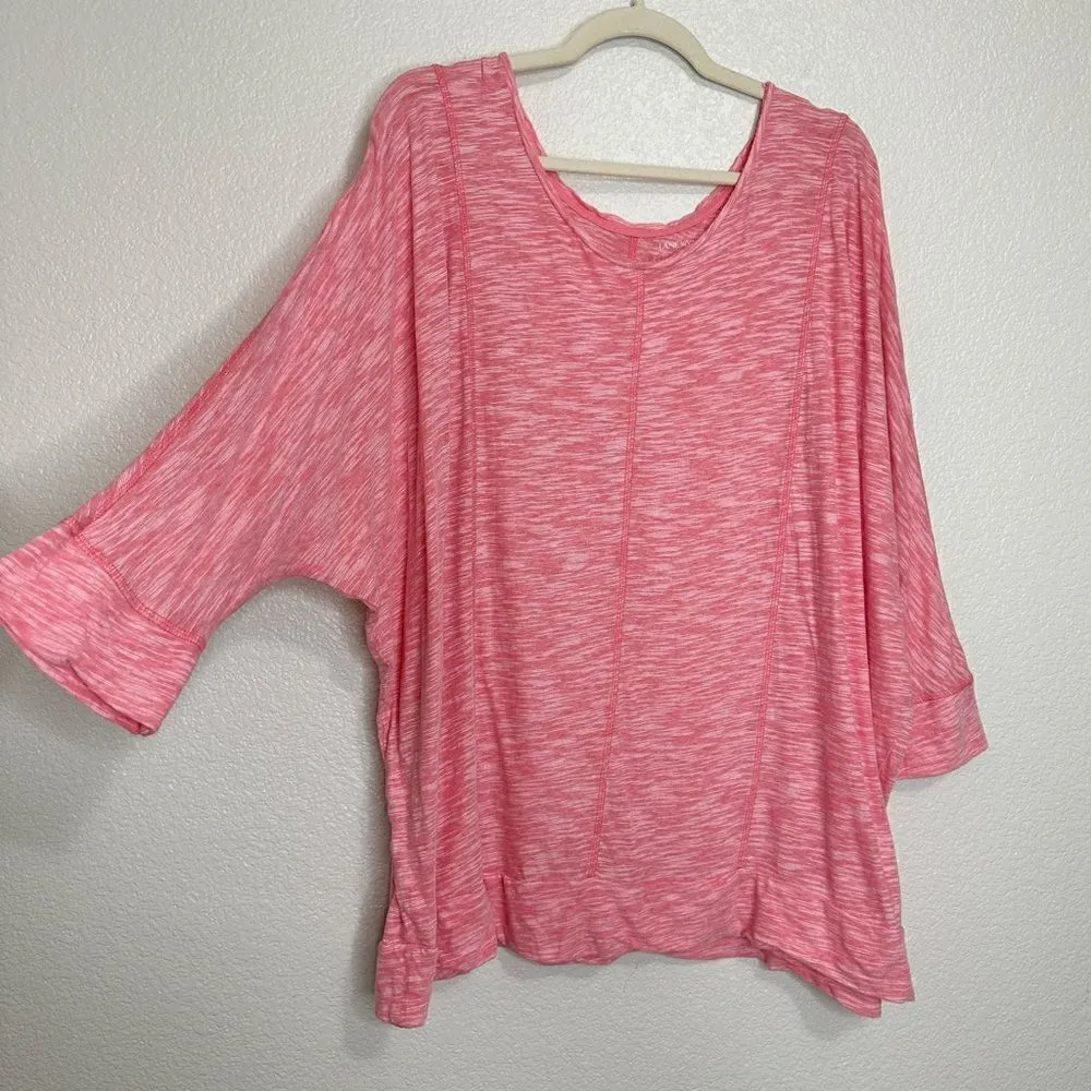 Lane Bryant Pink Heather Scoop neck Bat Wing Sleeves Top - Image 2