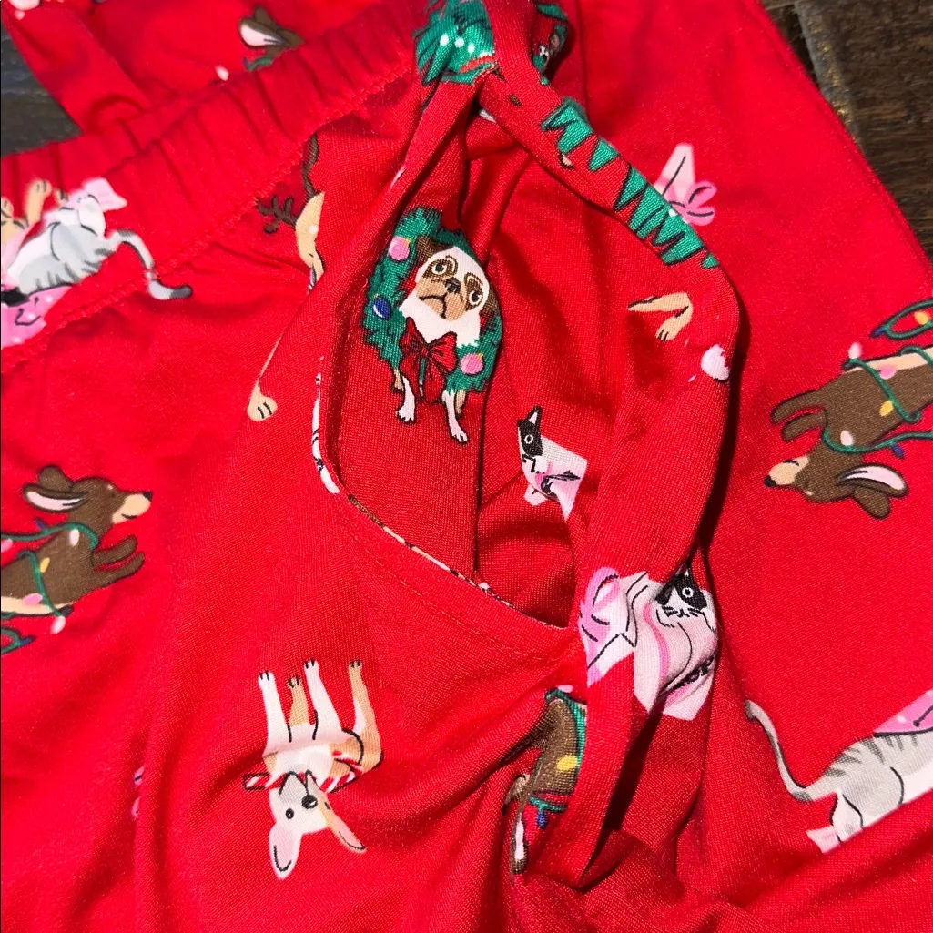 JOYSPUN Red Pajamas with dog & cat Christmas Print size XLarge new without tags - Image 6