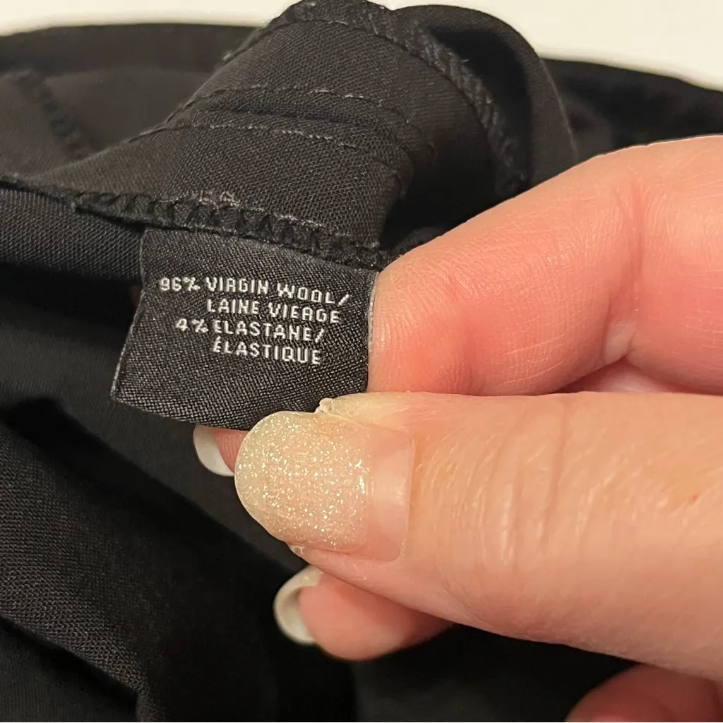 Lafayette 148 New York Womens Size 10 Black Menswear Virgin Wool Elastane Pant - Image 4