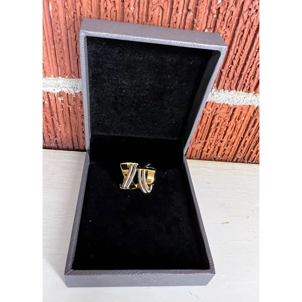 Earrings 18K Gold Plated Hoop Earrings Round Cue Cubic Zirconia Gold Silver C1 - Image 41