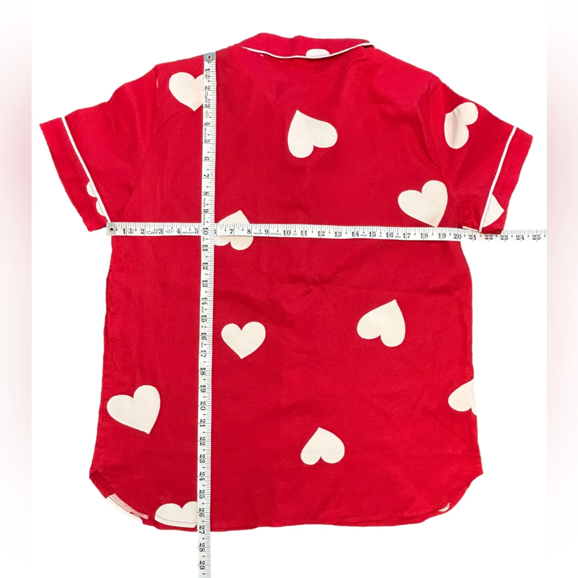 The Loft red whimsical heart print Valentine’s Day two piece pajama set NWT SM - Image 5