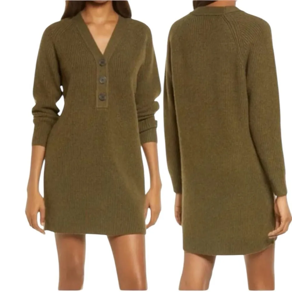 Madewell Henley Sweater Dress size medium - Image 2