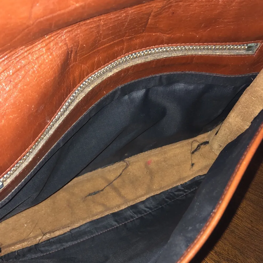 Vintage Brown Leather Retro Vintage Boho Clutch Purse Handbag - Image 10