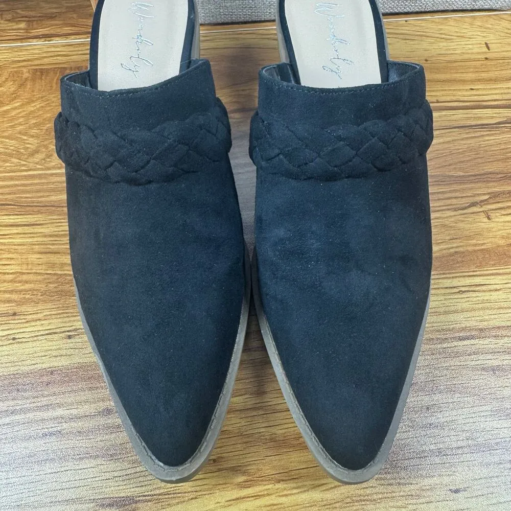 Wonderly Mule Women Size 8 Black Lasso Heeled Boots Slid On Western Boho Heel - Image 2