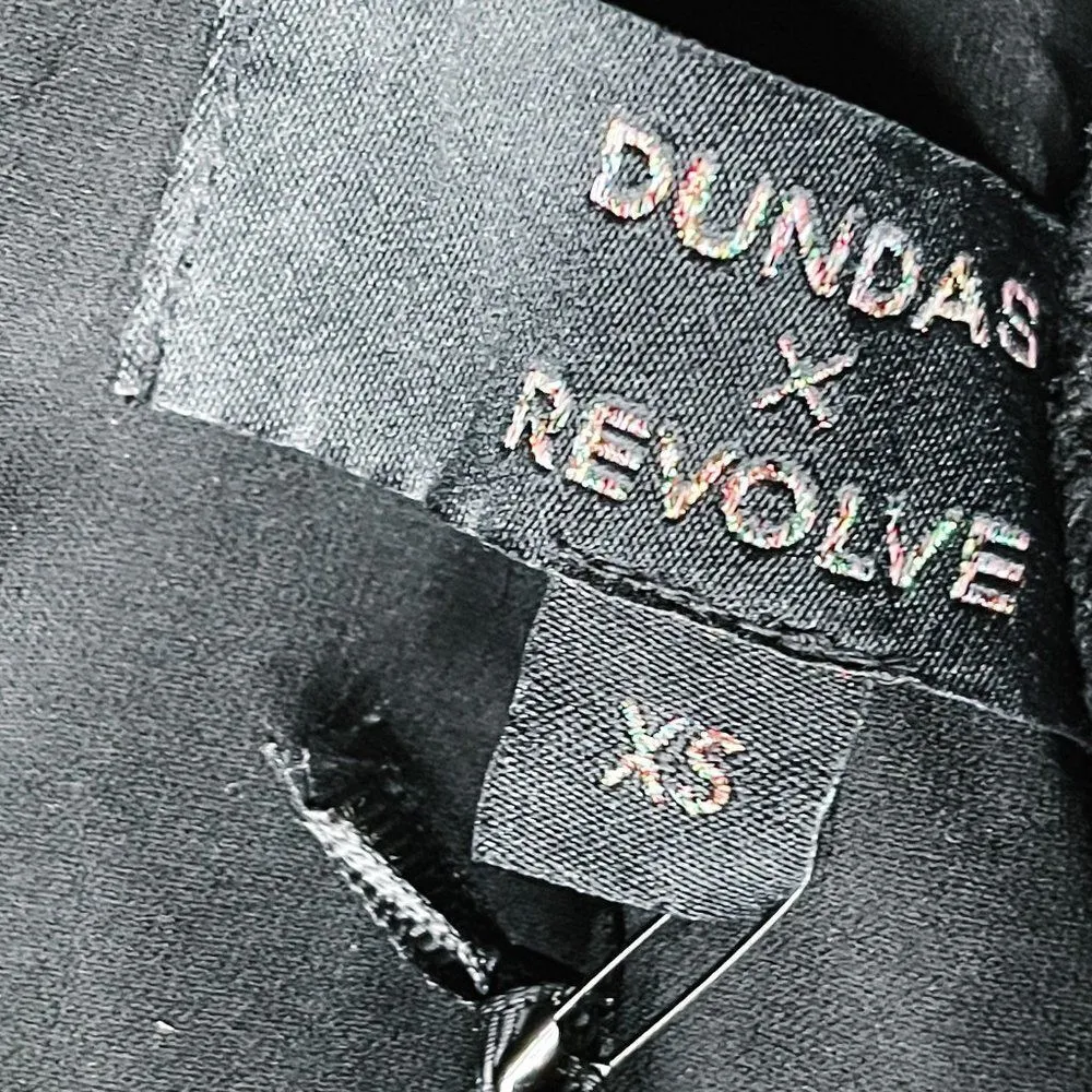 DUNDAS x REVOLVE Nova Embellished Crystal Beaded Mesh Open Back Mini Dress XS Black - Image 11