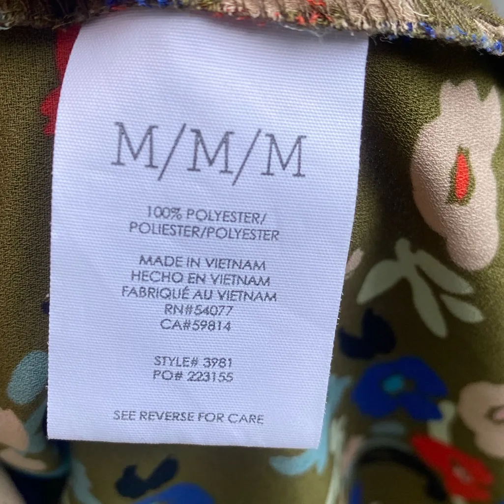 Medium Cabi Wild Flowers Print Chiffon Sleeveless Shirt, Blouse, Top, Tunic - Image 7