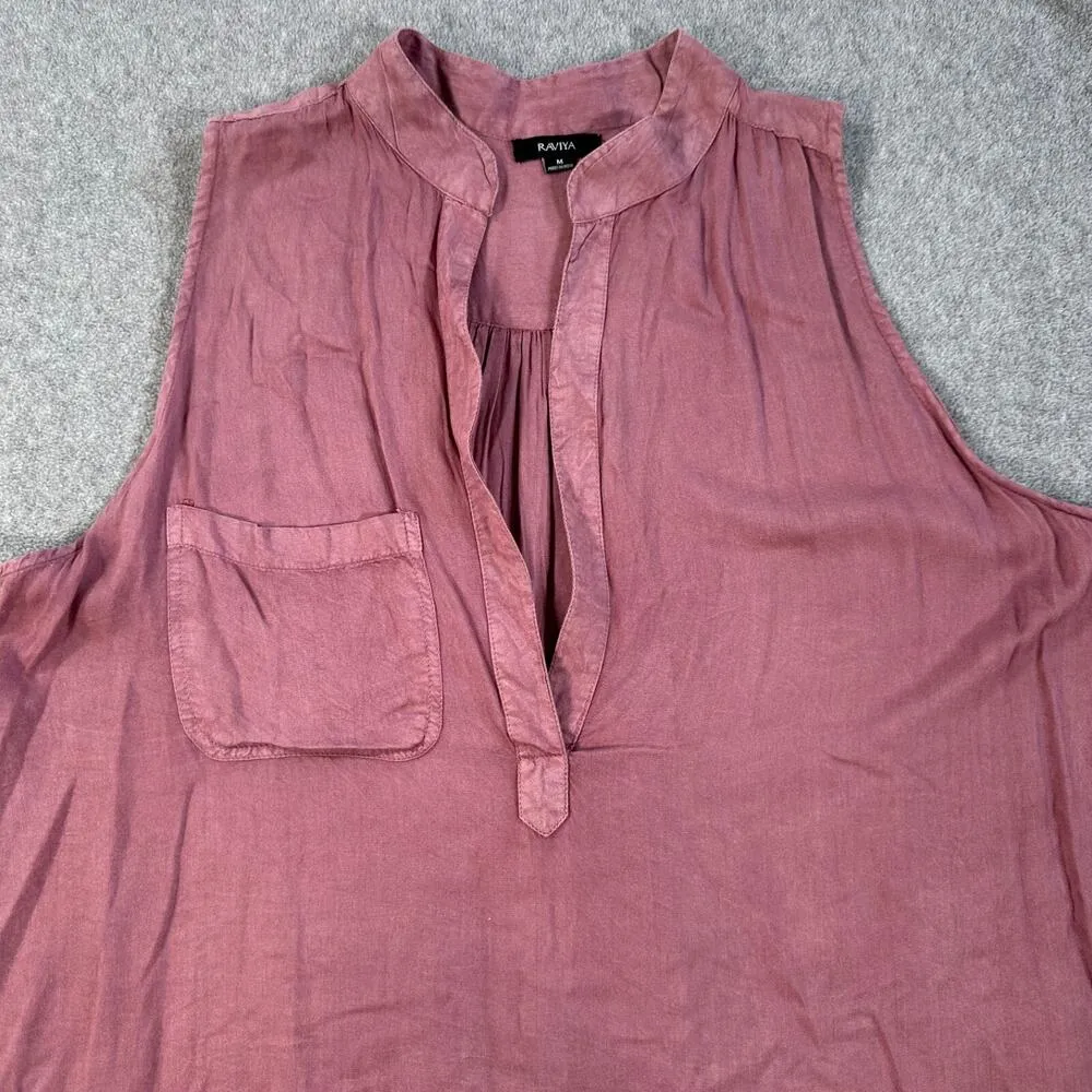 Raviya Collared Lightweight Swim Coverup Tunic Women's Medium Purple V - Image 2