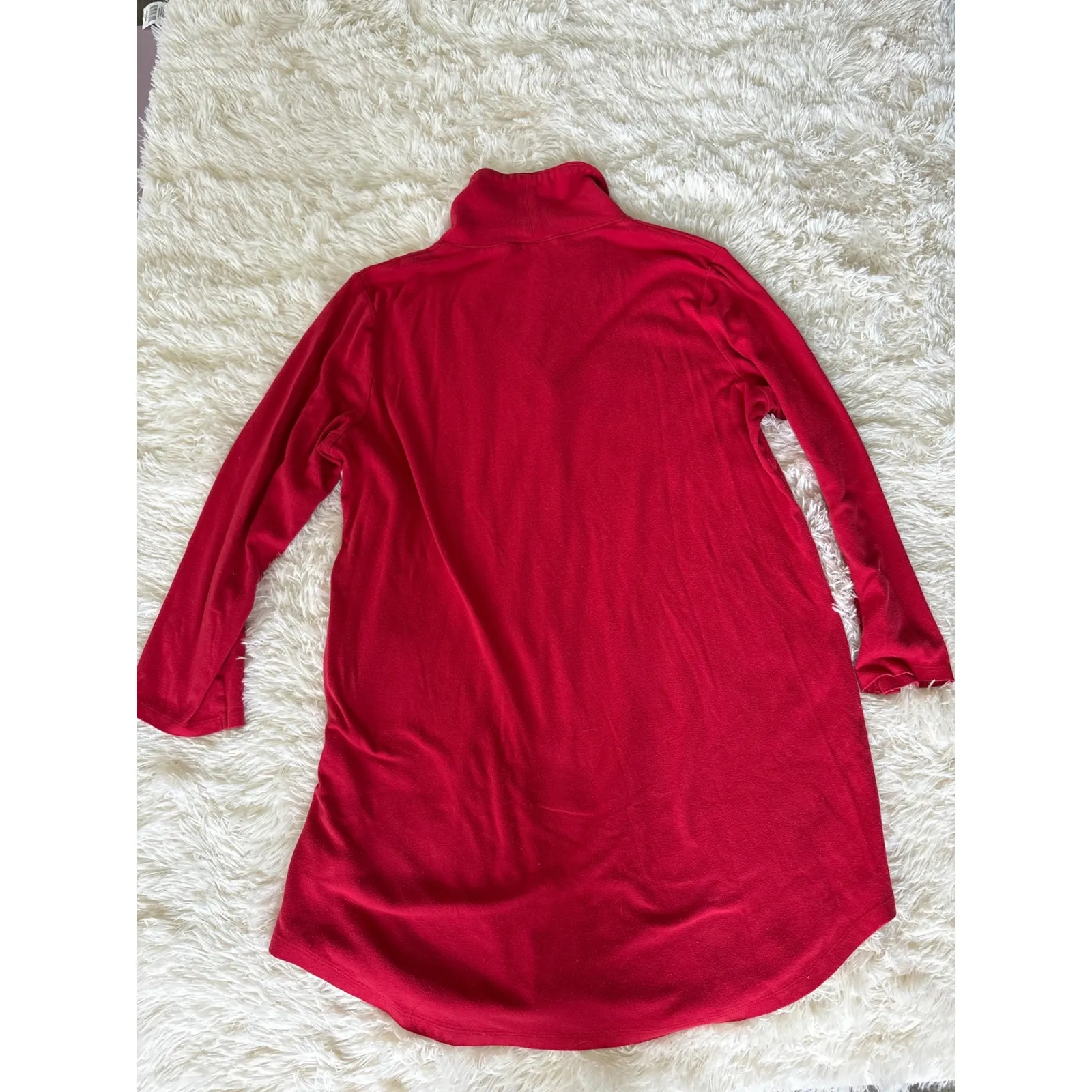 Lauren Ralph Lauren Red Knit Dress Long Sleeve Collared Casual‎ Tunic - Image 5