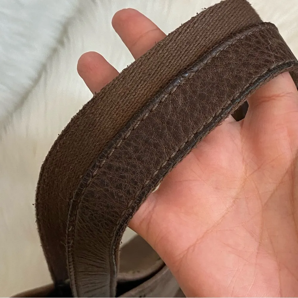 Fossil Brown Leather Shoulder Purse Rhinestones - Image 8