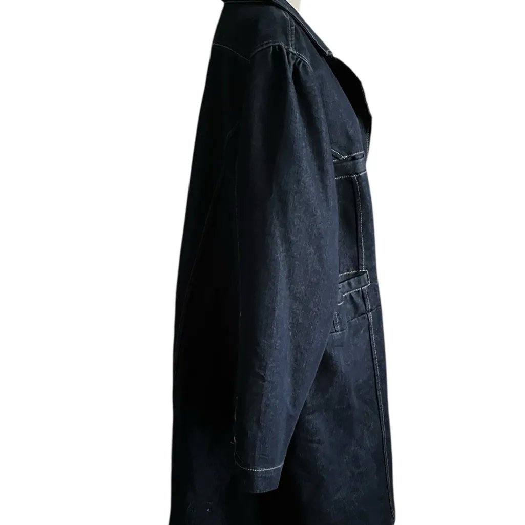 Vintage Jessica London Tulip Hem Long Denim Coat/Jacket. SZ. 26. Blue - Image 6