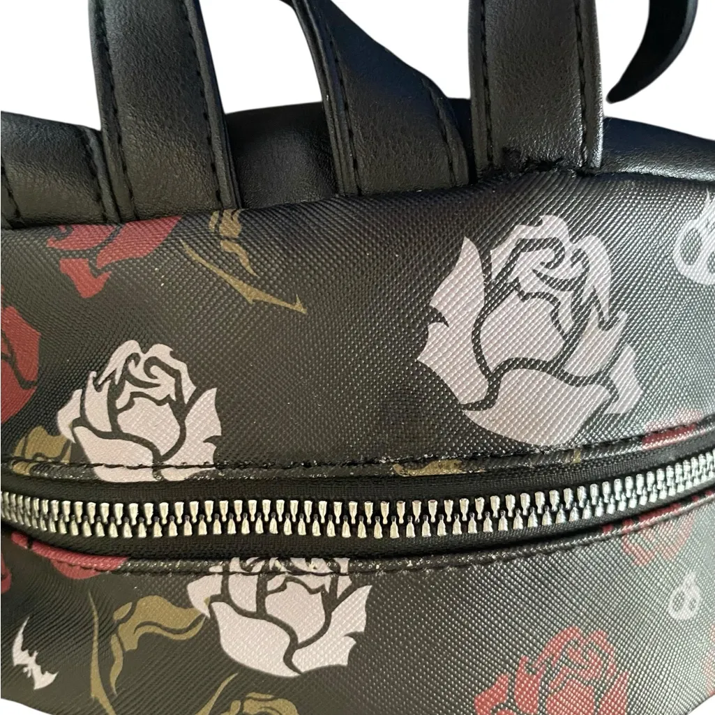 Nightmare Before Christmas Black Red Skulls Roses Jack & Sally Mini Backpack Bag - Image 9