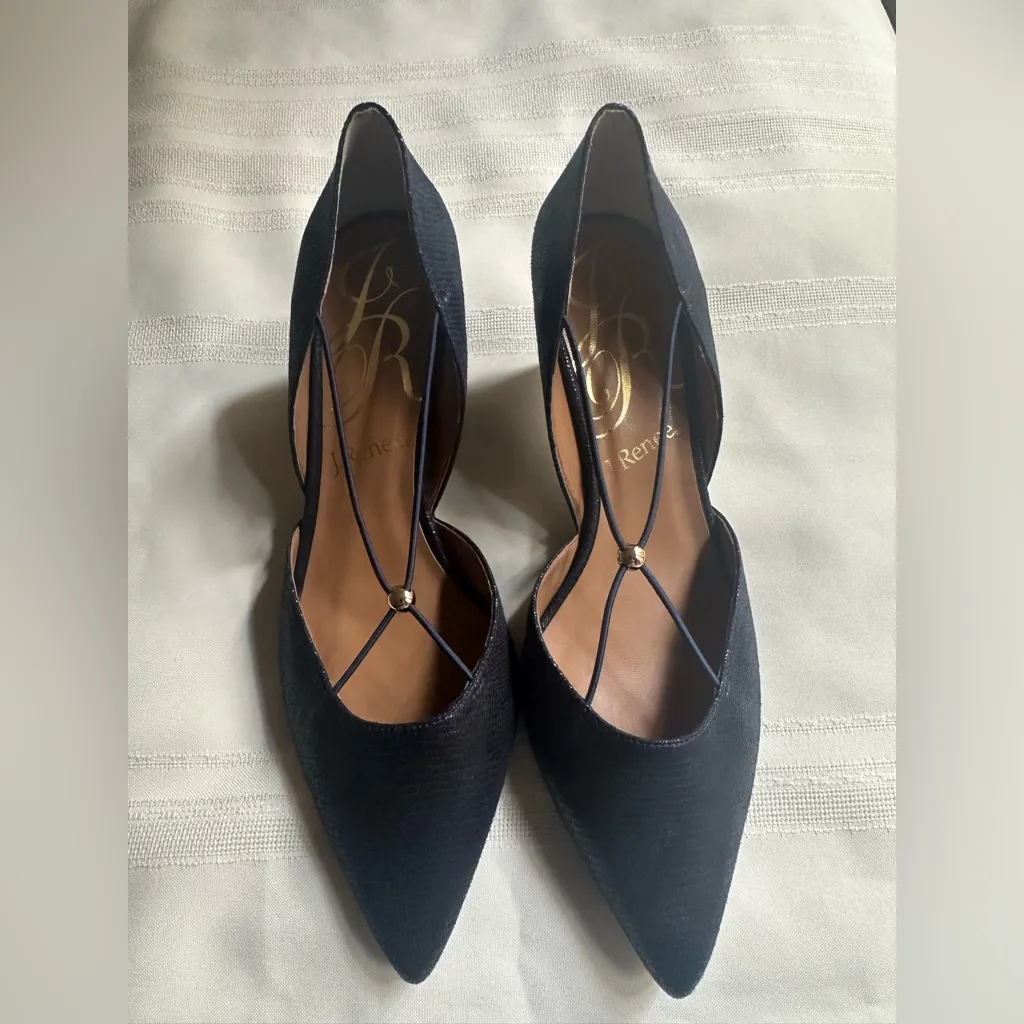 J.Renee Elegant Dark Blue Pointed Heels Size 10 - Image 2