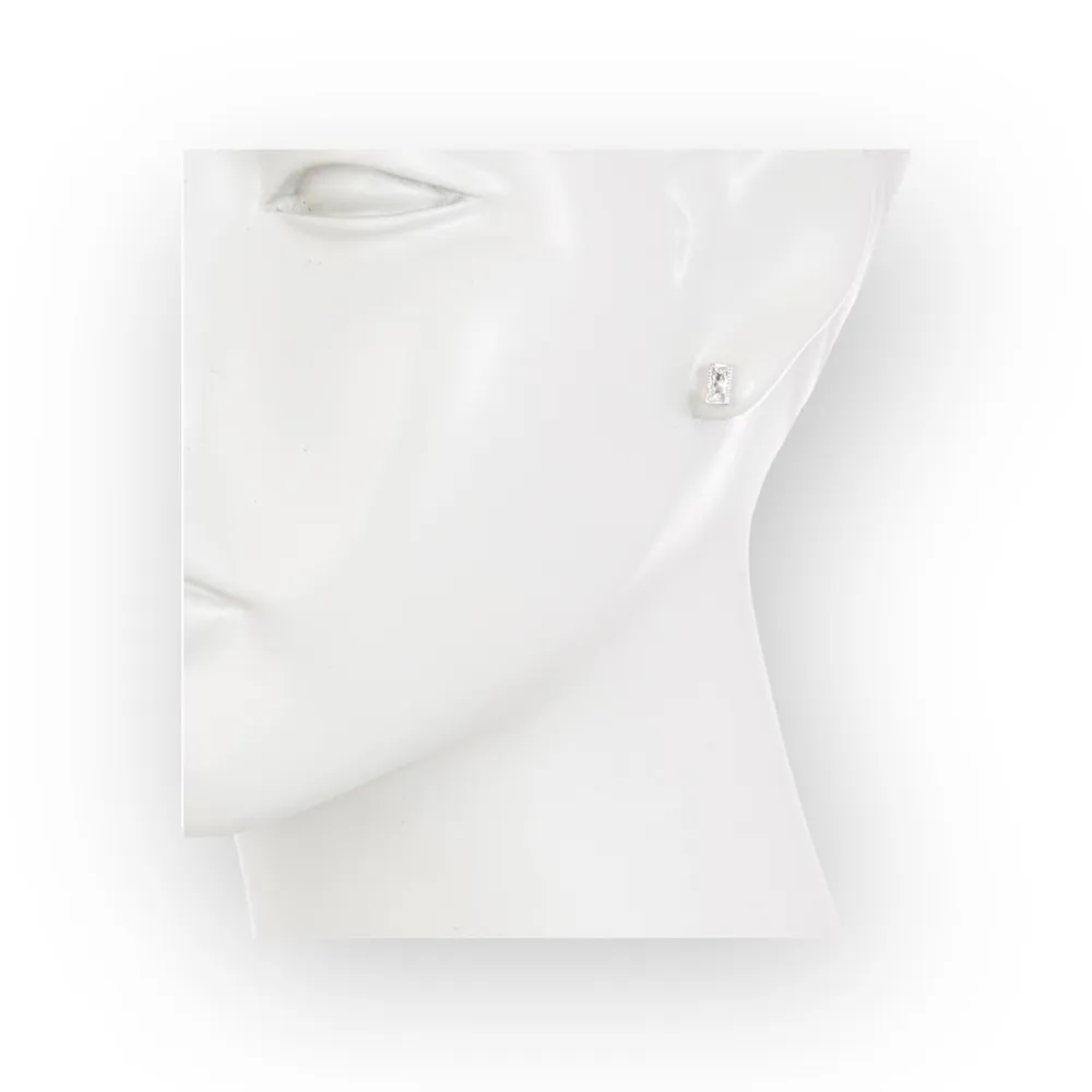 new Swarovski ❉ Rectangle Cut Crystal Stud Earrings ❉ Rhodium Plated .925 Silver - Image 14