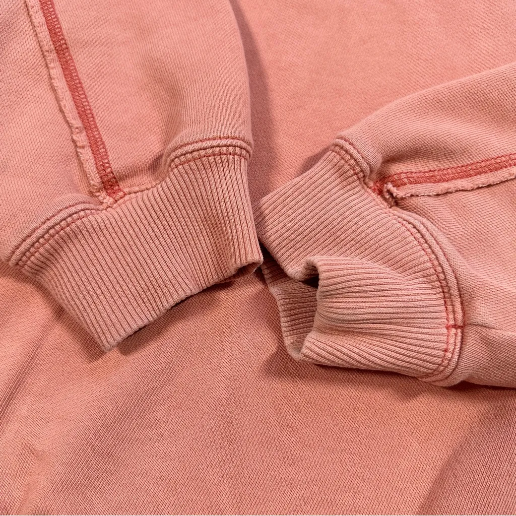 aerie Women’s Pullover Crew Neck Sweatshirt Longsleeve Lounge in Coral Oramge M - Image 7