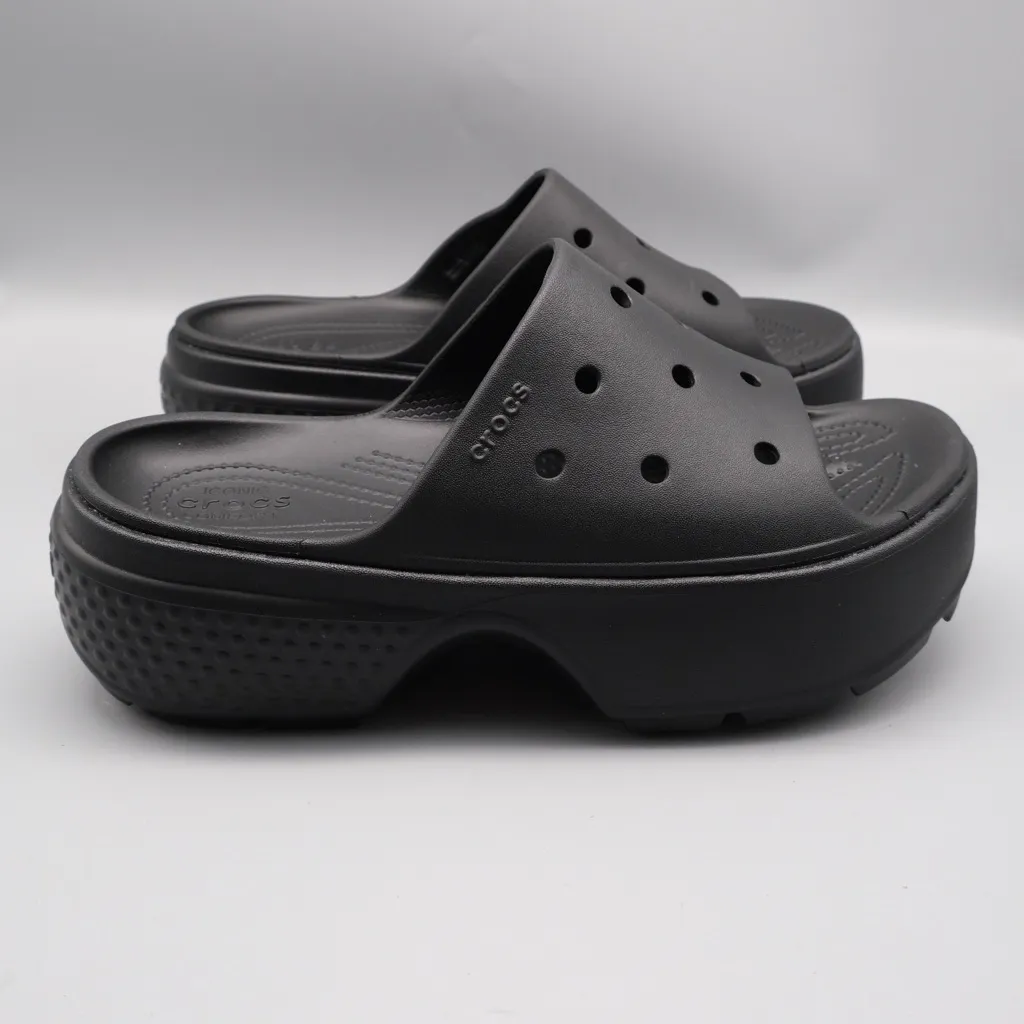 Crocs Stomp Slides M 9 W 11 - 2” Clog‎ Black New Without Box - Image 6