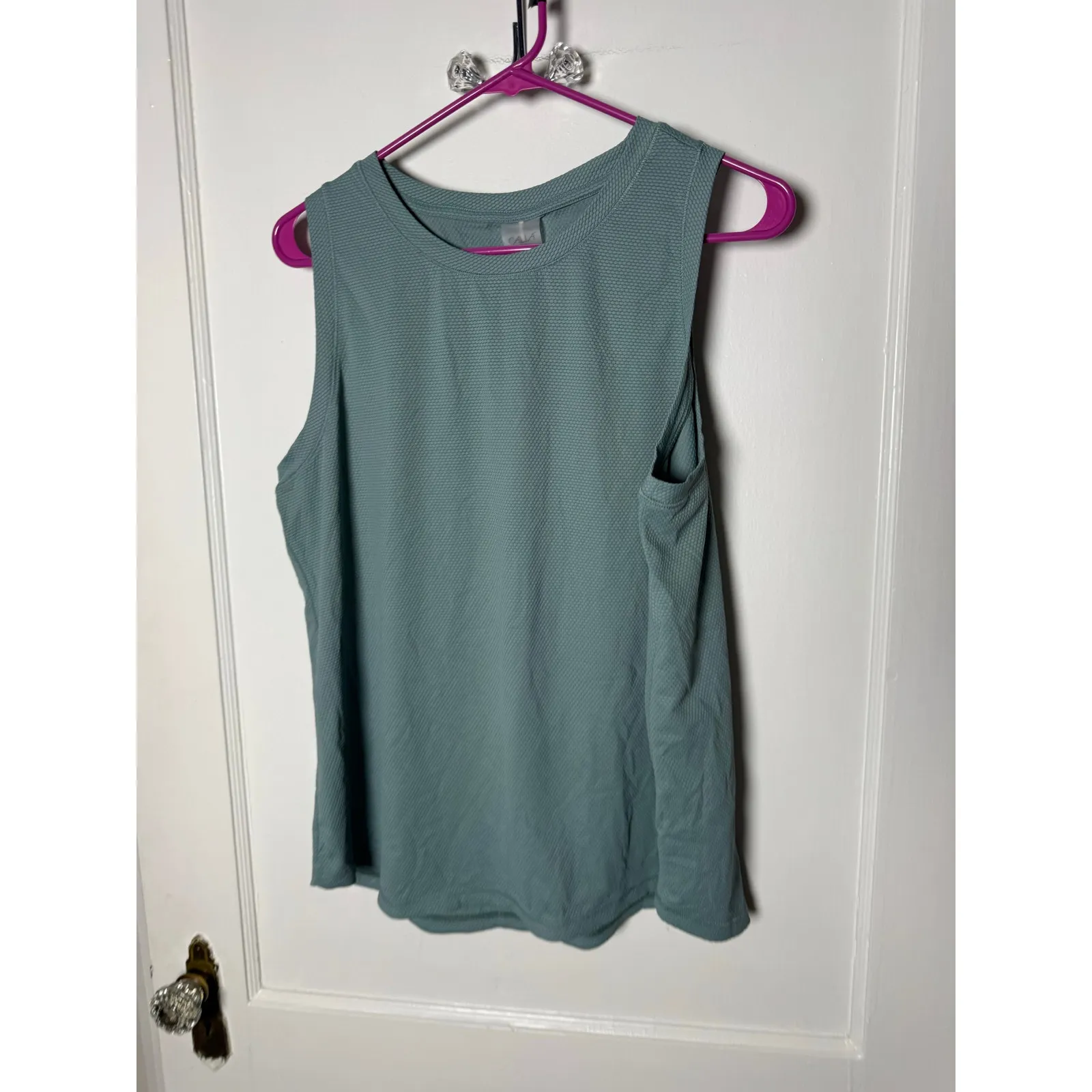 Calia Carrie Underwood Bubble Mesh High Low Tank Top Blue Agave XXL NEW Athletic - Image 3