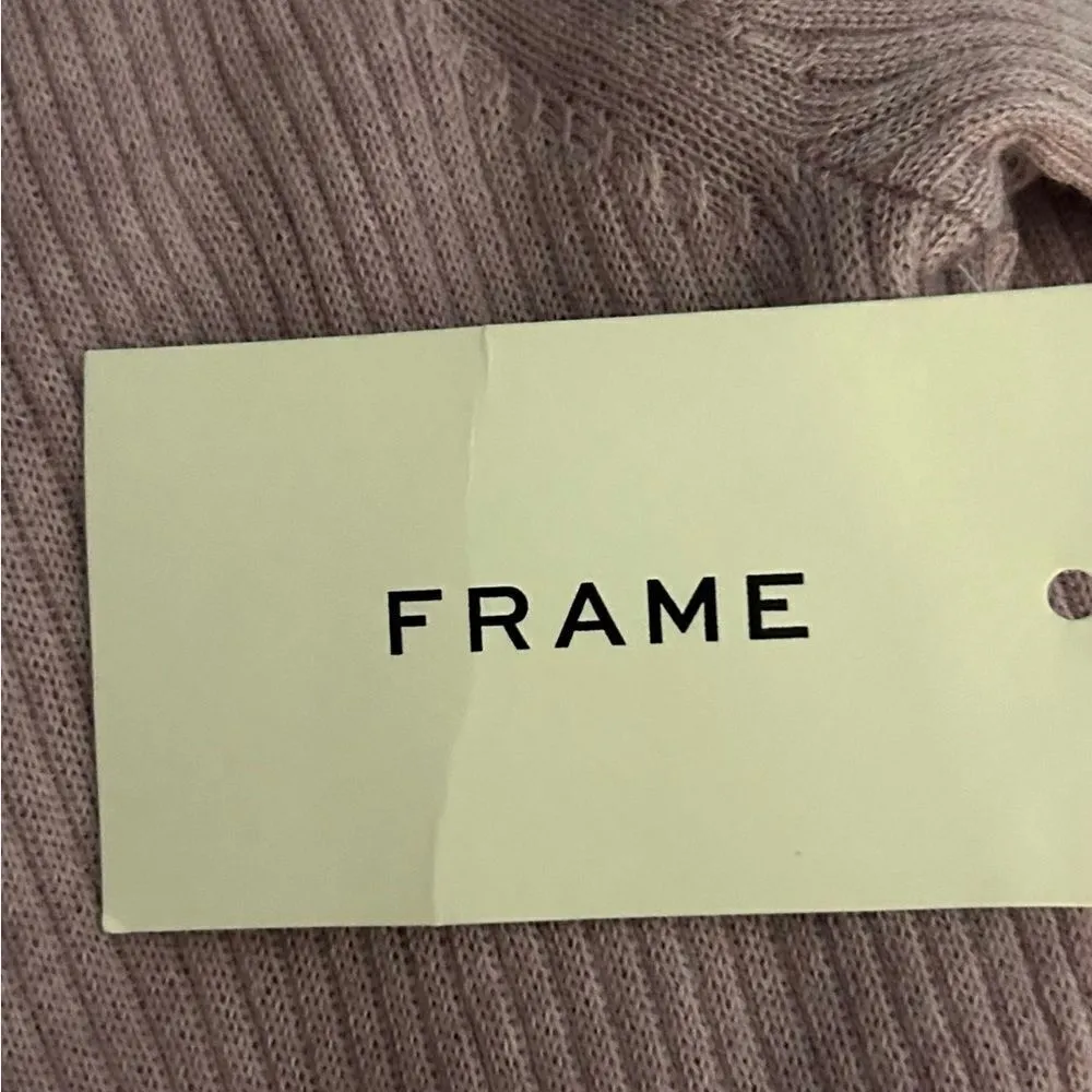 frame denim Frame Revolve Off the Shoulder Lilac Cardigan Sweater Size Medium New MSRP 280 - Image 6