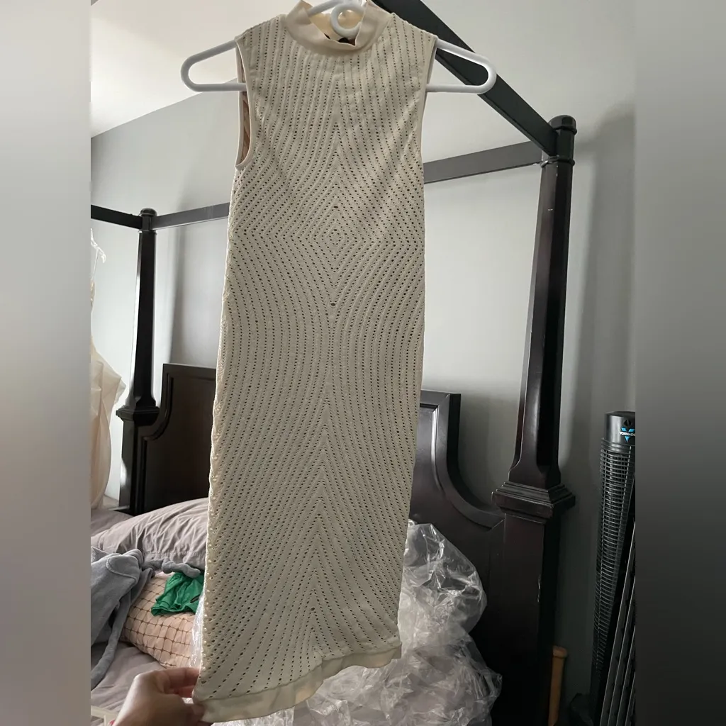 Bebe off white body con dress - Image 2