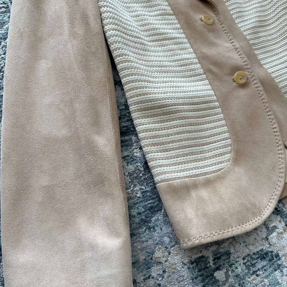 Agnona Blazer 100% leather suede blazer jacket Size XS - Image 7