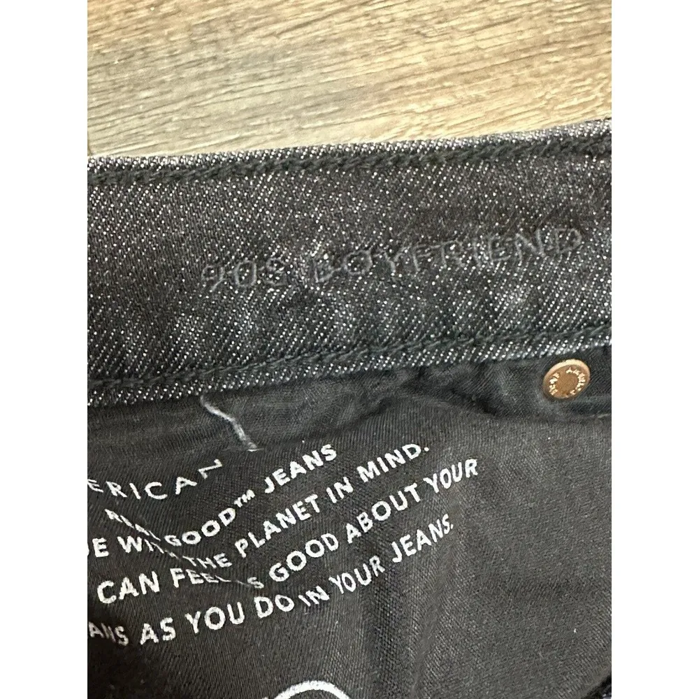 American Eagle Jeans Womens 14 Short Black Denim 90's Boyfriend Casual Bottoms - Image 4
