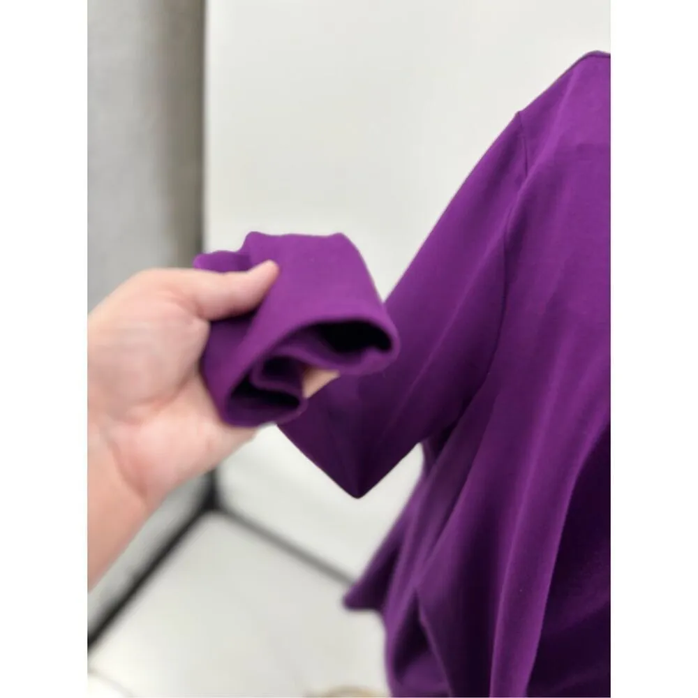 Eloquii Blouse Womens Plus Size 20 Purple Surplice Blouse Long Sleeve Office - Image 5