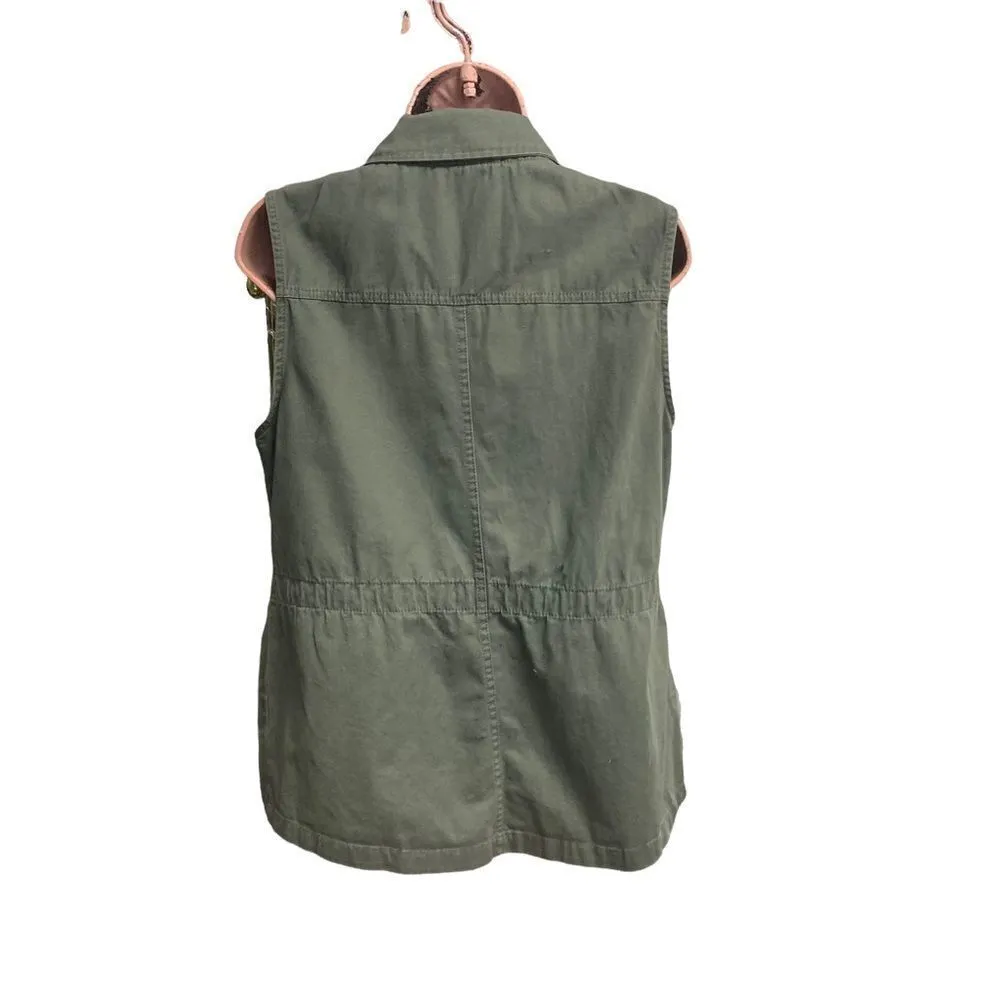 ASHLEY OUTERWEAR Women’s Army Green Vest Size Medium Zipper Closure - Image 3