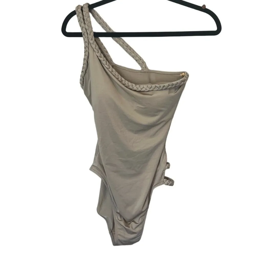 Carly Cushnie x Summersalt Womens Swimwear The Braided Sidestroke Limestone sz 8 - Image 4