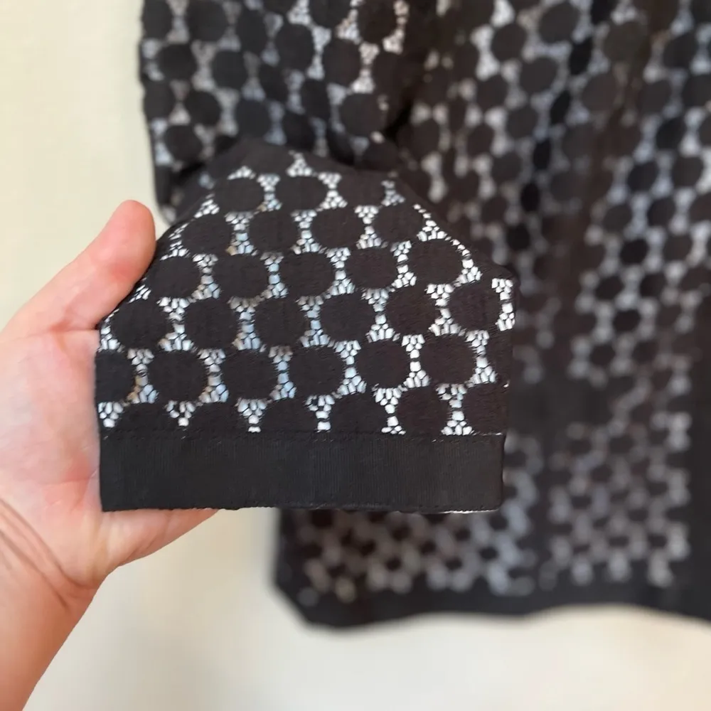 Vintage Charter Club Women’s Black White Spotted Knitted 3/4 Sleeve Blazer Top M - Image 5