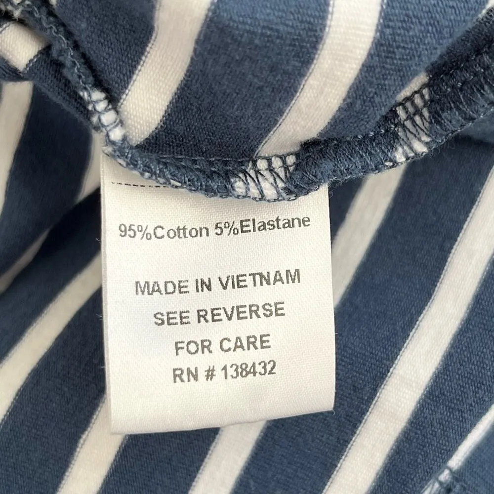 ModCloth V-Neck Nautical Stripe Short Sleeve Cotton T-Shirt Navy White, Size 1X‎ - Image 6