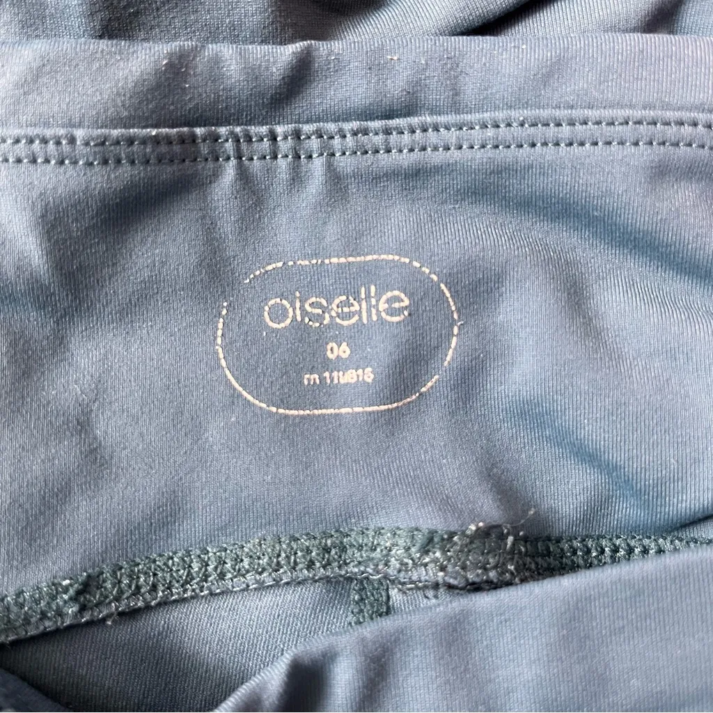 Oiselle Women’s Teal Blue Leggings Size 6 Workout Running Stretch Elastic Waist - Image 4