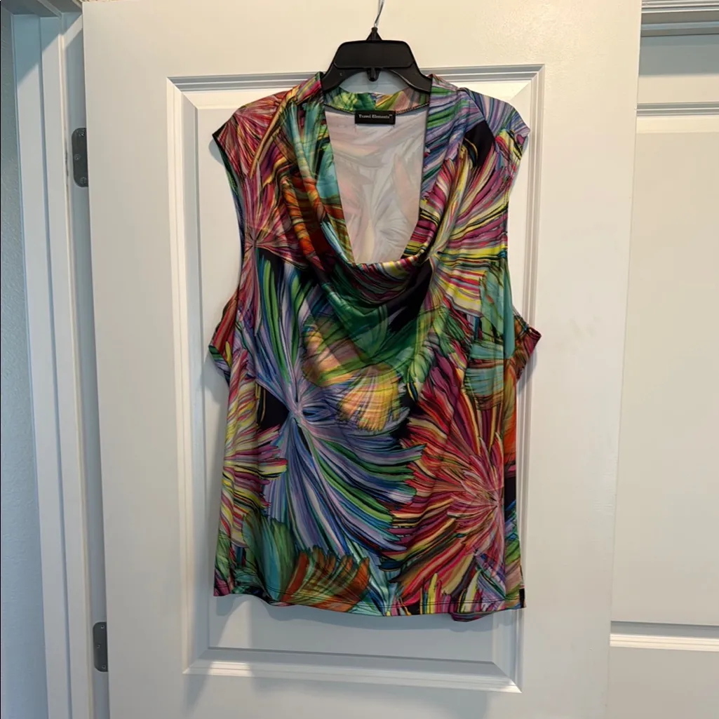 Travel Elements 2X Cowl Neck Maxi Skirt Set Blue - Image 3