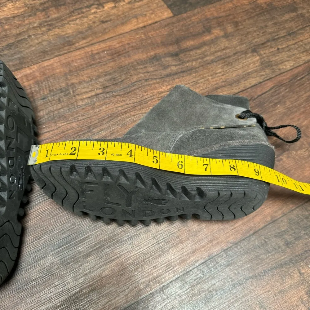 Fly London YEBI Wedge Ankle Boots Oil Suede Gray 38 - Image 8