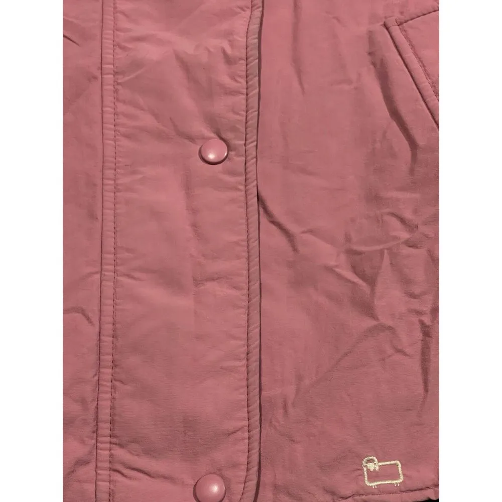 Vintage Woolrich Jacket Womens Size L Pink Quilted Puffer Coat Zip Snap -200 - Image 7