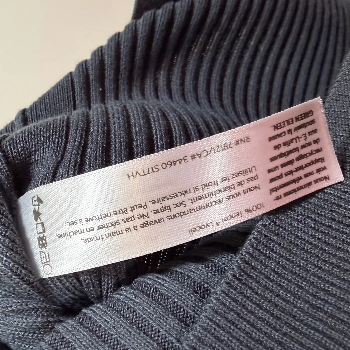 EILEEN FISHER Black Ribbed Cap Sleeve Tunic Dress S P Tencel Lyocell - Image 3