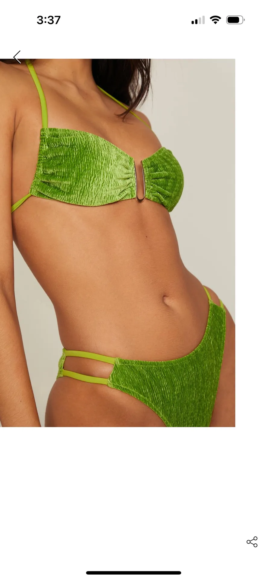 Green Velvet Bikini - Image 2