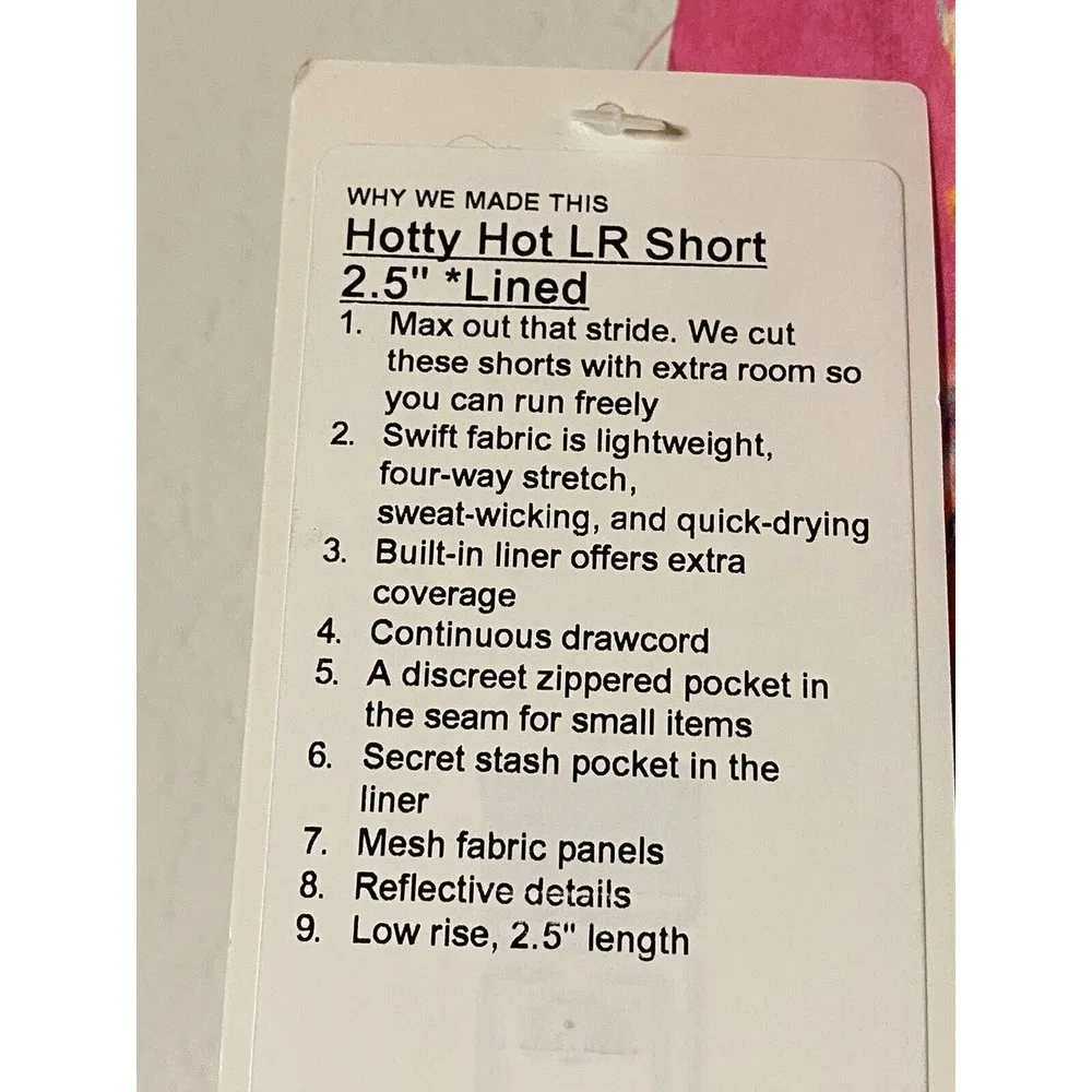 NWT Lululemon Hotty Hot LR Lined Shorts 2.5" No Limits White Multi White Sz 12 - Image 4