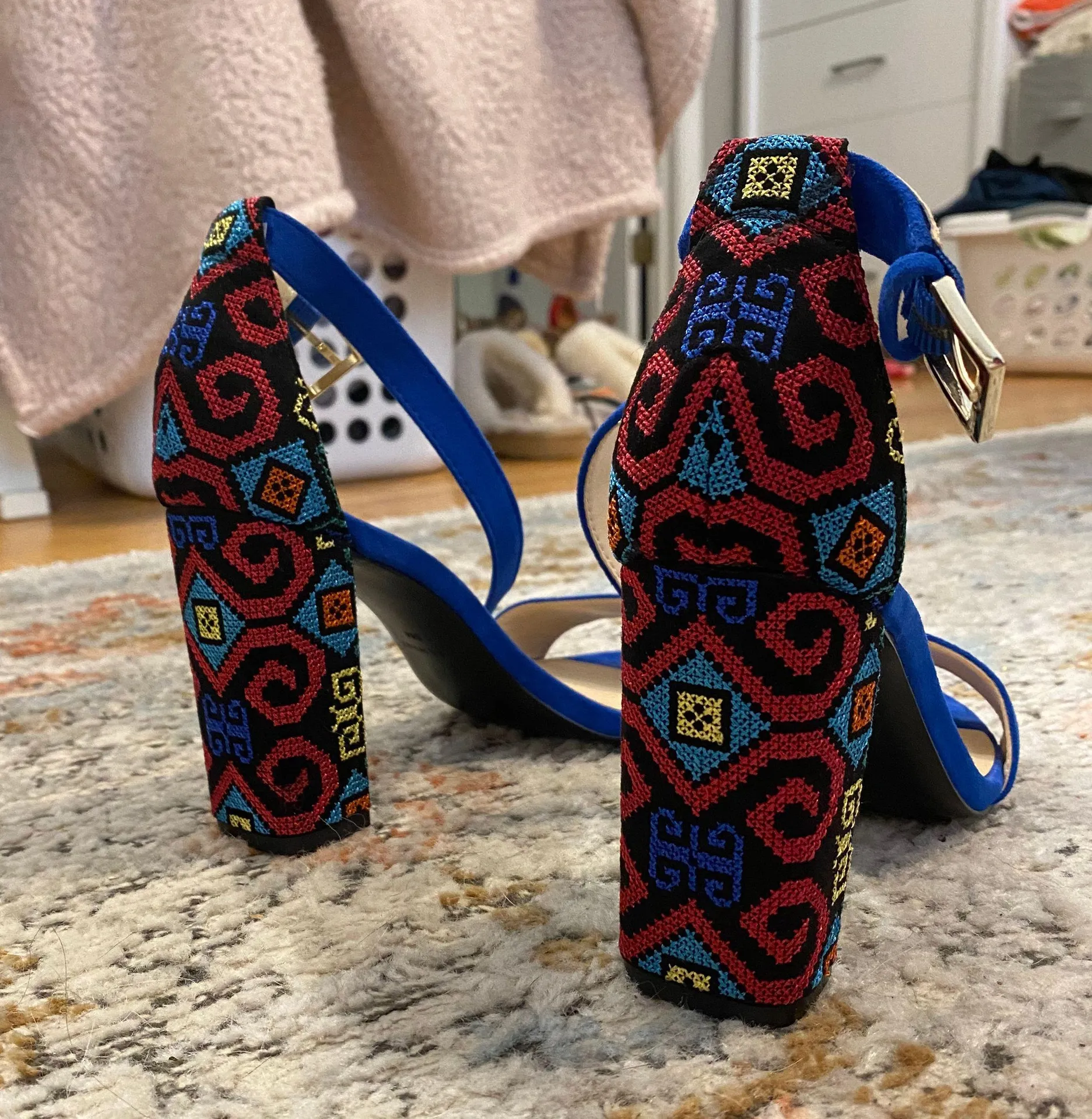 Nine West Blue Geometric Heels - Image 2