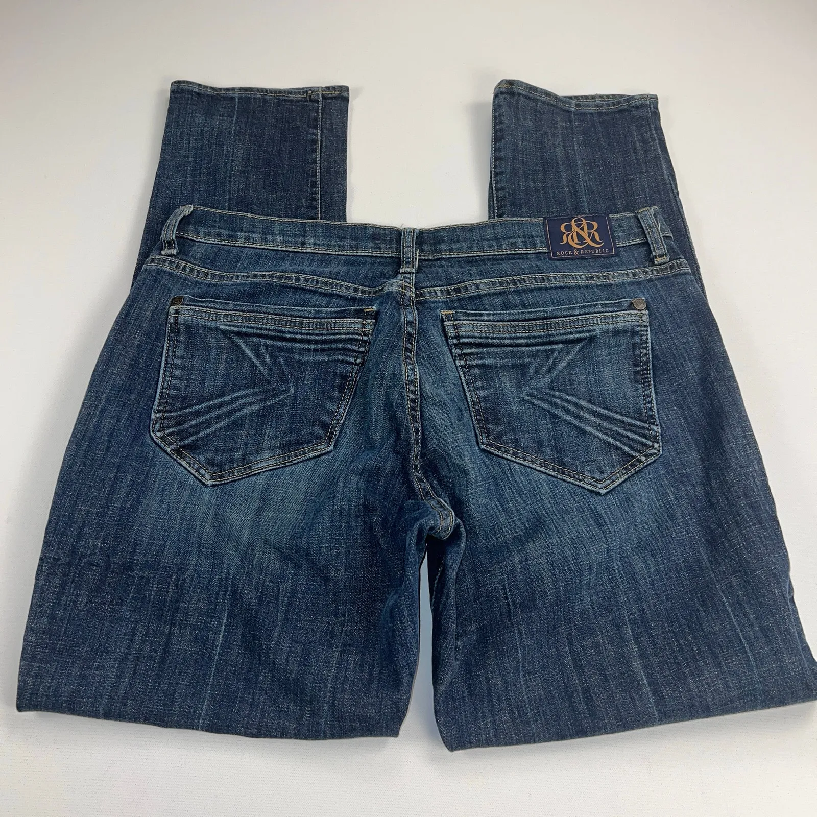 Rock & Republic Emo Jeans Slender Boyfriend Mid Rise Medium Wash Size 14 - Image 4