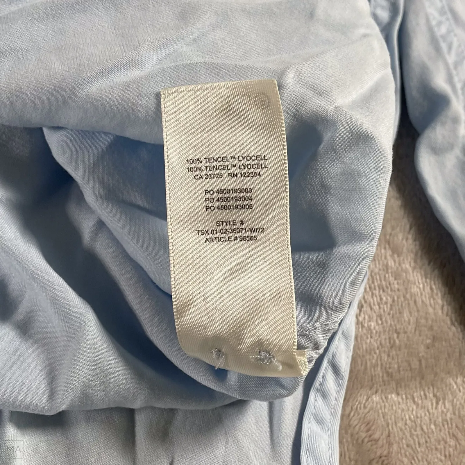 Babaton Women's Blouse Utility Shirt Relaxed Coastal Casual‎ S Blue - Image 3